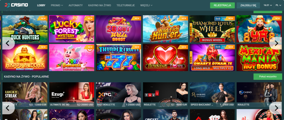 22Casino platforma kasyna